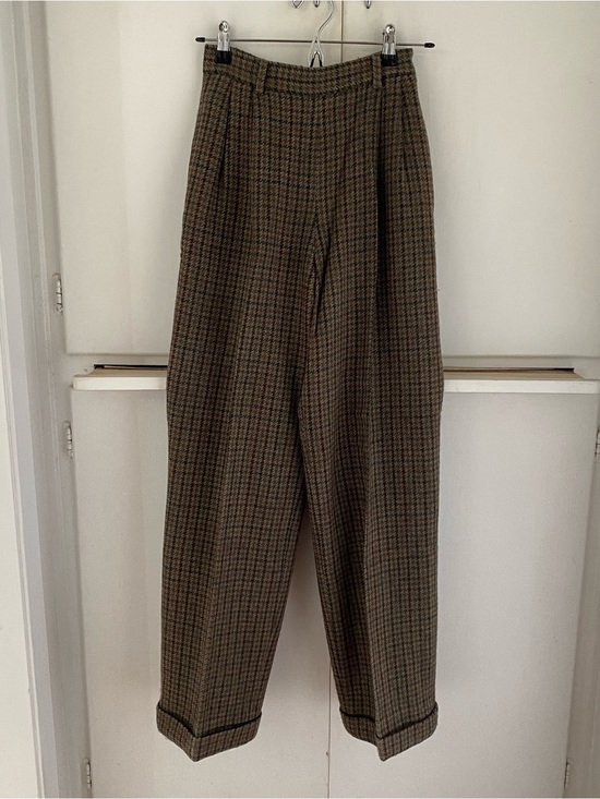 Ralph Lauren Pants - VTG Polo Ralph Lauren 100% Wool Houndstooth Pleated Trousers USA Made - 24"